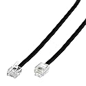 Conext Link RJ11 6P4C Modular Telephone Extension Cable Phone Cord Line Wire (7 Feet, Black)