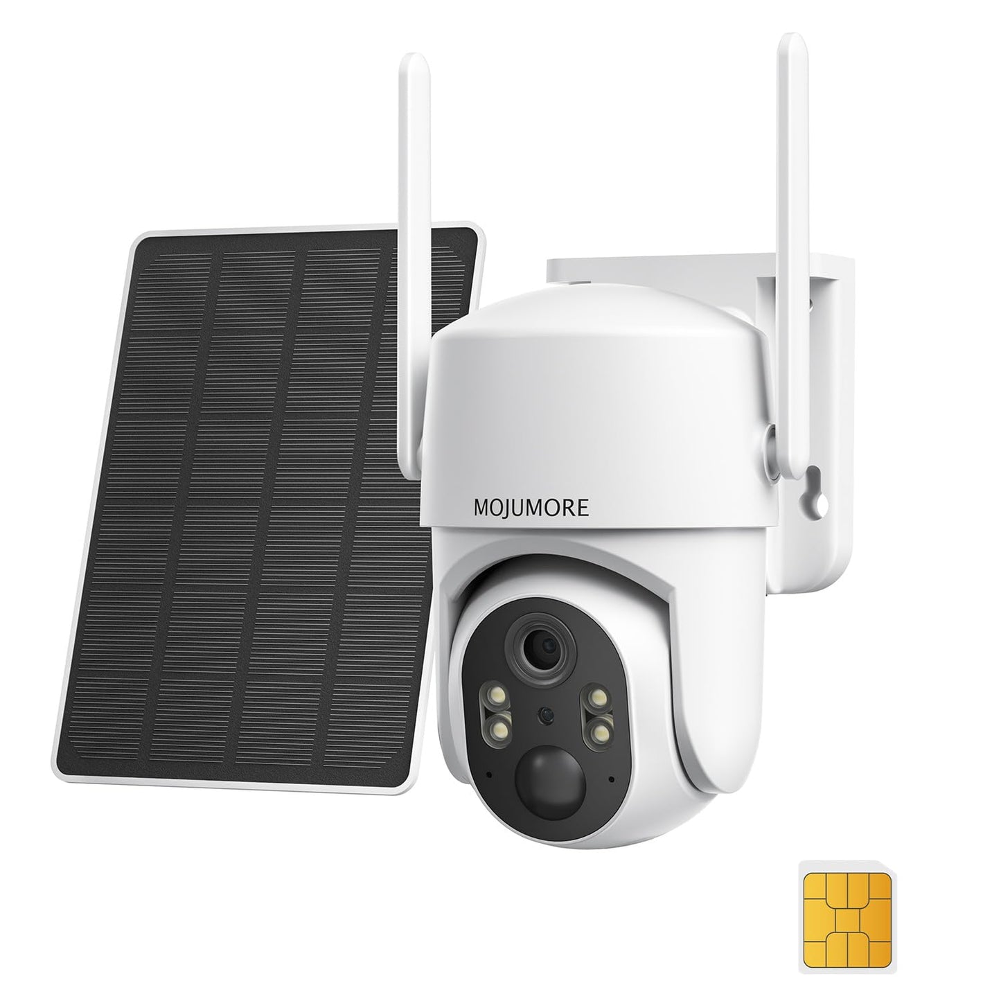 MOJUMORE 4G LTE Cellular Security Camera, No WiFi Security Cameras Wireless Outdoor, Solar Outdoor Camera Wireless, PIR Detection, 2K Color Night