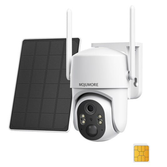 MOJUMORE 4G LTE Cellular Security Camera, No WiFi Security Cameras Wireless Outdoor, Solar Outdoor Camera Wireless, PIR Detection, 2K Color Night