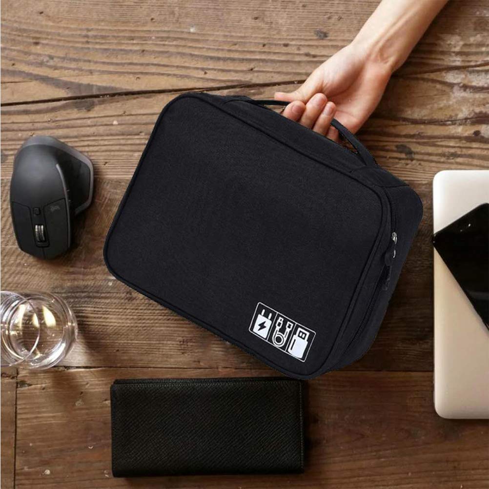 eMorevalue Travel Universal Digital Electronic Accessories Organizer Case Water Resistant Cable Storage Bag Gadget Tools Box Pouches Purse Phone Cord