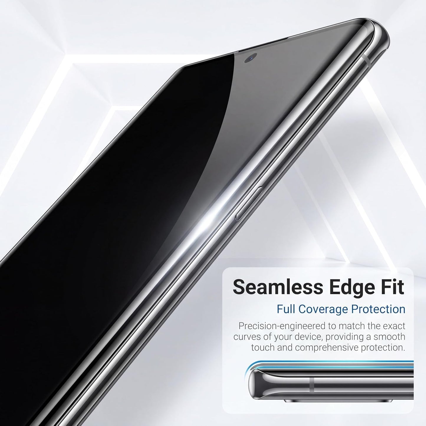 SunColorful 2+2 Pack Galaxy Note 10 Privacy Screen Protector, Anti Spy Tempered Glass 9H Hardness,2 Pack Camera Lens Protector, 3D Curved Full Screen