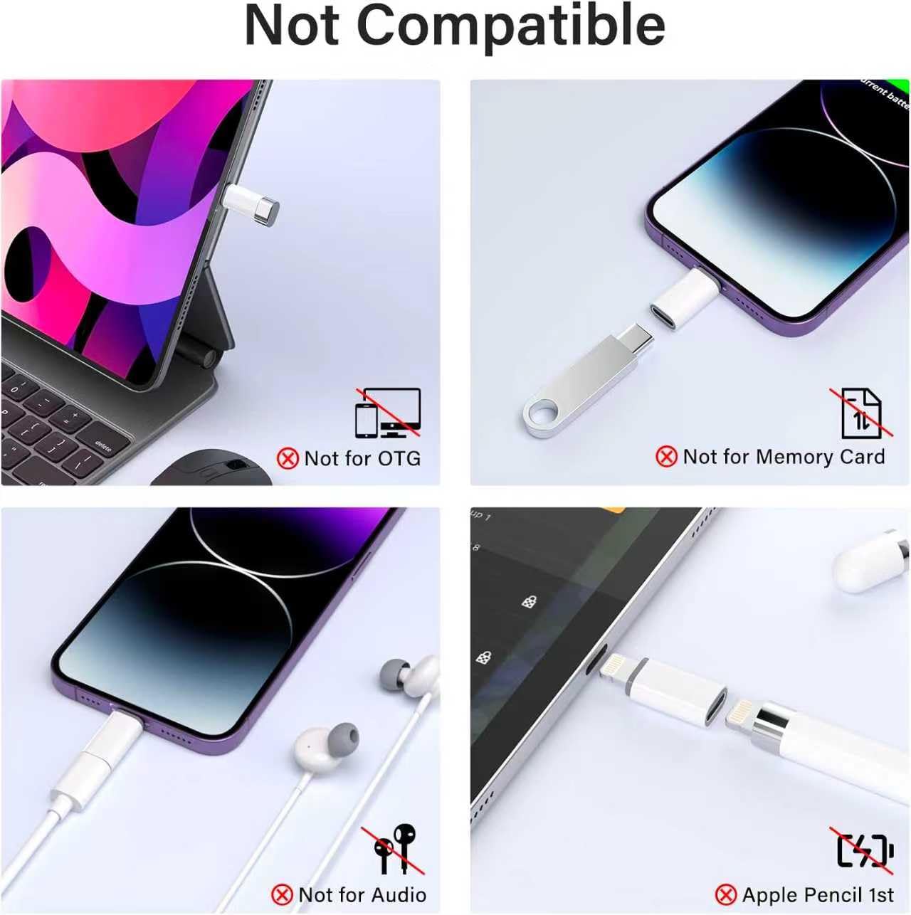 MFi Certified 27W USB C to Lightning Adapter (2 Pack) - Fast Charging Data Sync, Lightning to USB Type C Cable Adapter for iPhone14/13/12 Series…