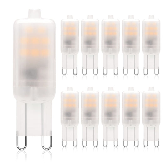 RuLEDne G9 LED Bulb Frosted 2W (20Watt Equivalent), Not Dimmable 120V 200LM 2700K Soft Warm White,T4 Specialty Plastic LED G9 Corn Bulb for Crystal