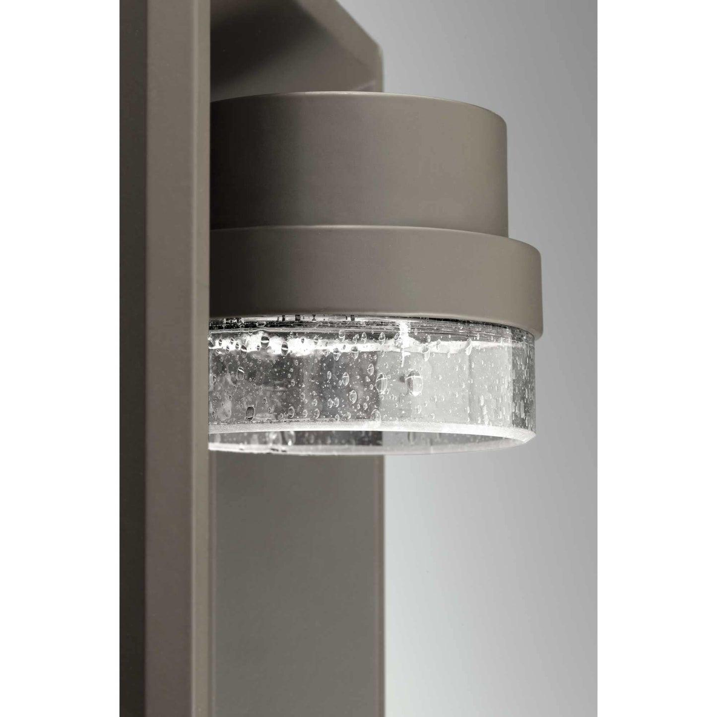 Progress Lighting Z-1010 LED Collection 1-Light Clear Seeded Glass Modern Outdoor Wall Lantern Light Architectural Bronze
