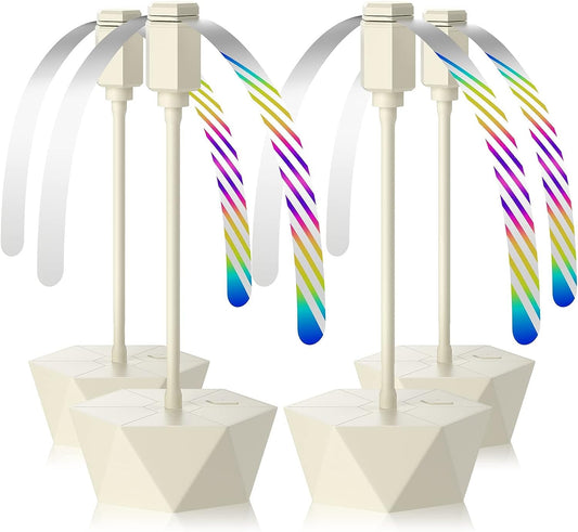 Grete Gotye Portable Battery Powered Fly Fans for Tables Up to 15 Hours Working Time, 4-Pack Indoor Outdoor Food Fan with Flexible Goose-Neck Blades