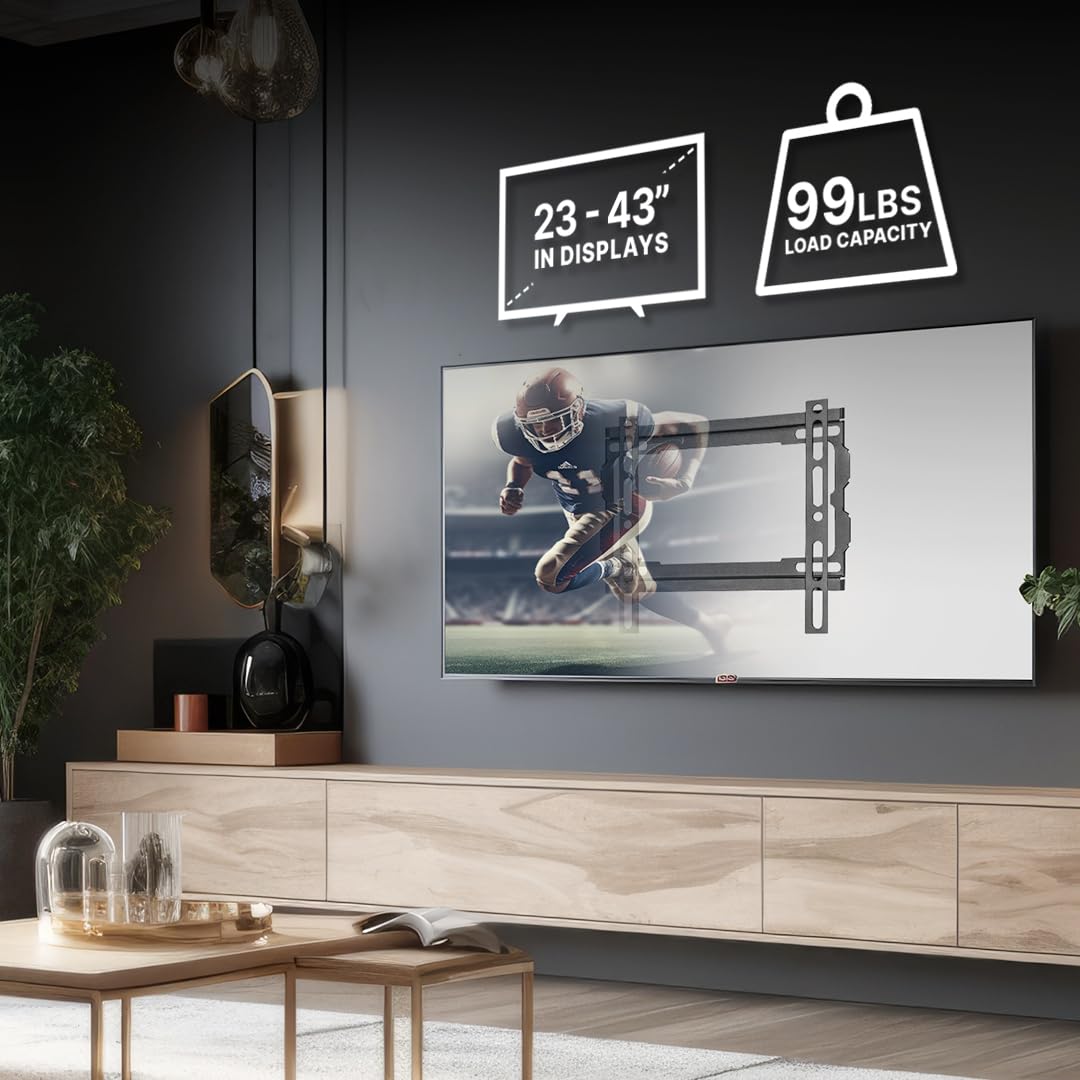 Vanco Fixed TV Wall Mount with Fixed TV Mounting Bracket - Slim Profile, VESA Compatible 200 x 200 or Less, Supports 23-43 Inch Displays