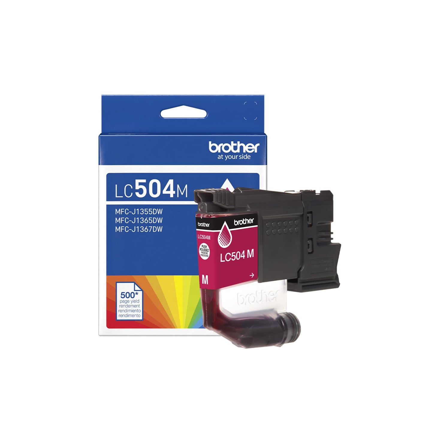 Brother Genuine LC504M Standard Yield Magenta Ink Cartridge (for use INKvestment 1355, 1365, and 1367 Printers)