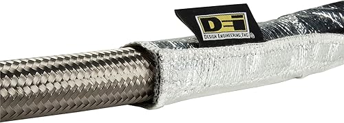 Design Engineering Heat Shroud™ - 2" - 2-1/2" I.D. x 3 ft Aluminized Line Sleeving | Reflects Radiant Heat up to 2000°F | High-Temperature Protection