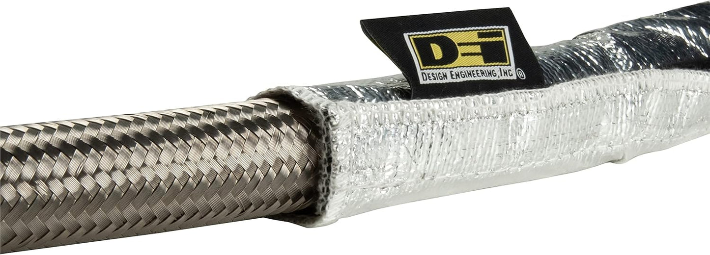 Design Engineering Heat Shroud™ - 2" - 2-1/2" I.D. x 3 ft Aluminized Line Sleeving | Reflects Radiant Heat up to 2000°F | High-Temperature Protection