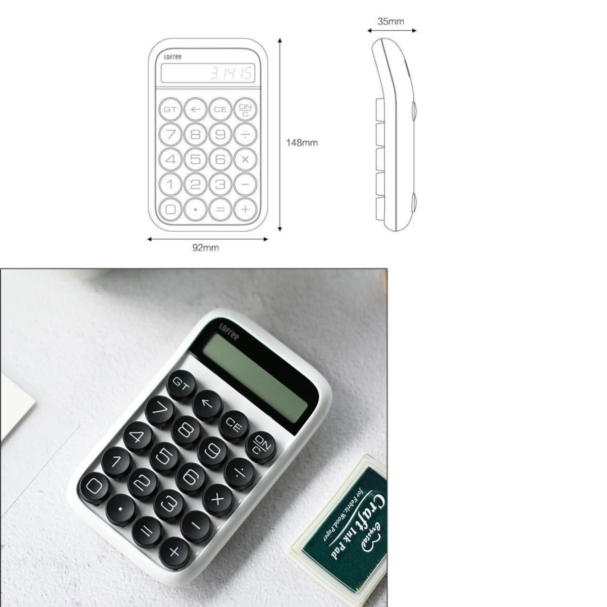 HTLNUZD Desktop Calculator 10 Digit Large LCD Display Handheld Cute Jelly Beans Mechanical Keyboard Calculator for Office, School, Home, Business