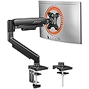 ErGear Single Monitor Arm, Fully Adjustable Monitor Mount for 13-34 Inch Screens, Fast Install Computer Monitor Stand with Tool-Free VESA Mount, Cable