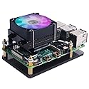 GeeekPi Low-Profile CPU Cooler with RGB PWM Fan & Aluminum Heatsink for Raspberry Pi 4B/3B+/3B (Black)