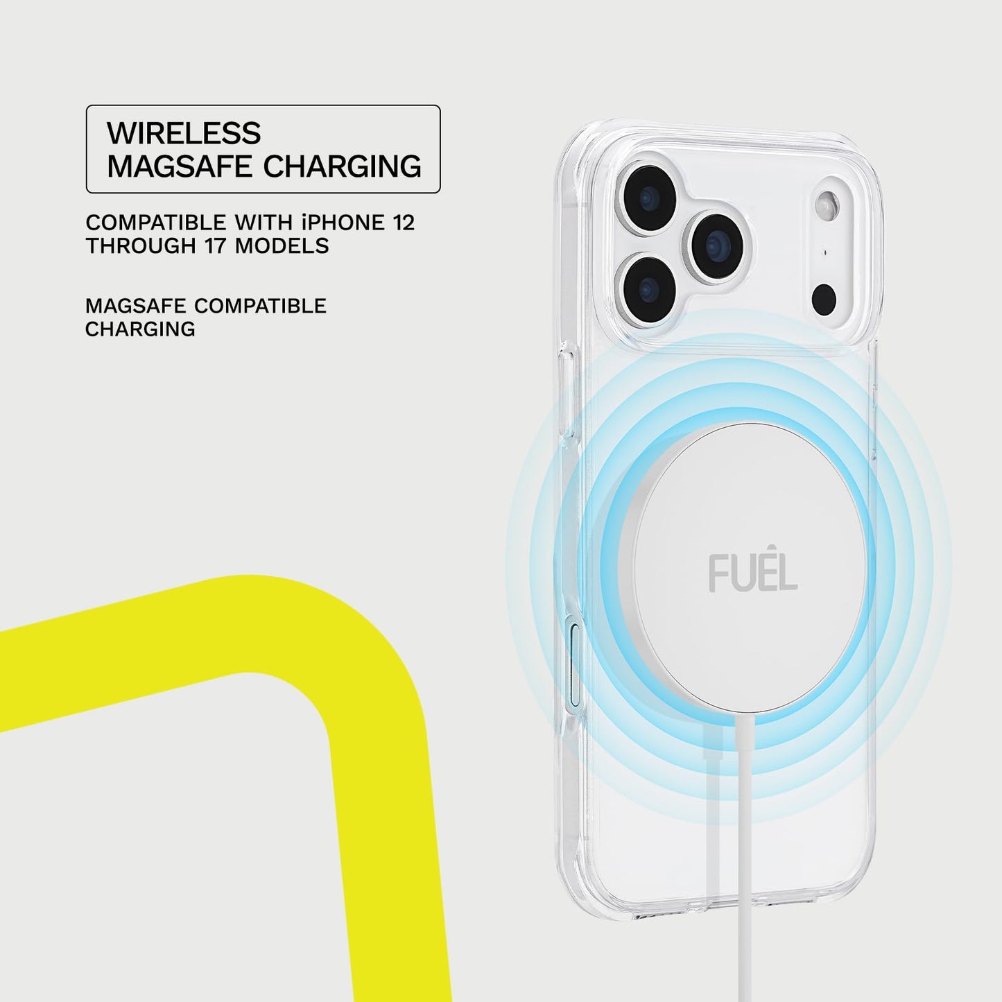 iPhone Charger Fast Charging MagSafe Charger - Fuel - 15W Magnetic Wireless Charger - Magnetic/MagSafe Charging Pad for iPhone 17 Pro Max/Air/16 Pro