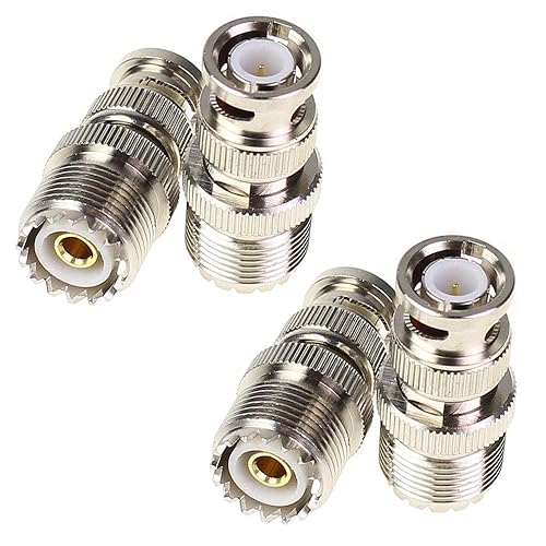 exgoofit BNC Male to UHF Female SO-239 SO239 Adapter 4pcs RF coaxial Coax Connector