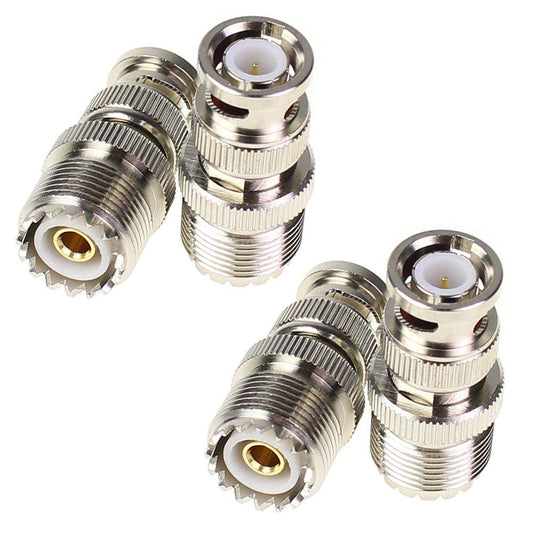 exgoofit BNC Male to UHF Female SO-239 SO239 Adapter 4pcs RF coaxial Coax Connector