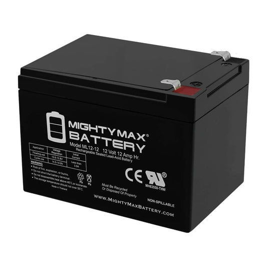 Mighty Max Battery ML12-12 - 12 Volt 12 AH SLA Battery Brand Product, Black