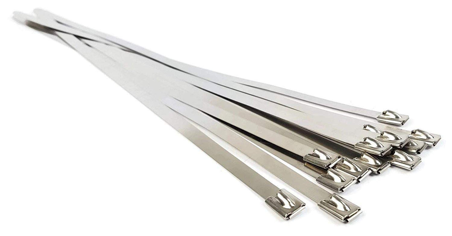 20" Supreme 316 Stainless Steel Cable Zip Ties, 150 lb, (100 Piece)