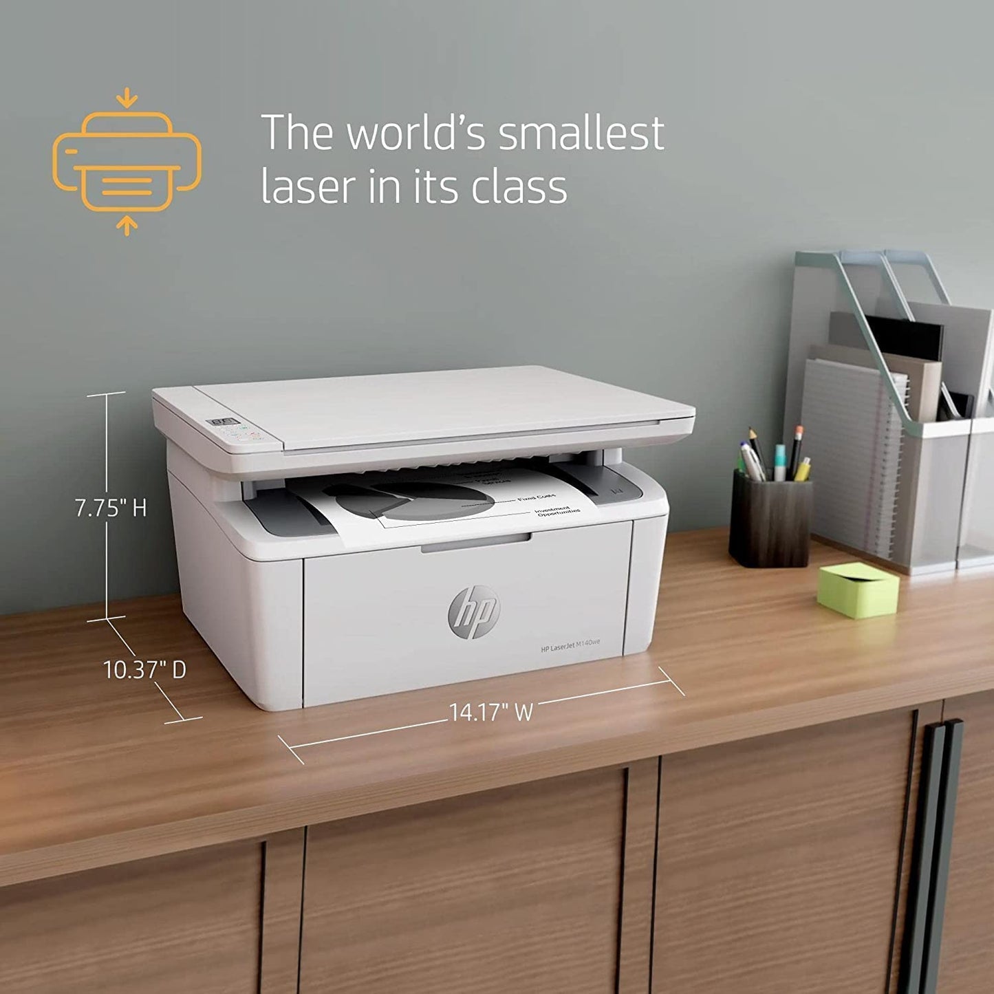 HP Laserjet MFP M140we Wireless All-in-One Monochrome Laser Printer and Bonus 6 Months Instant Ink, White - Print Copy Scan - 21 ppm, 600 x 600 dpi