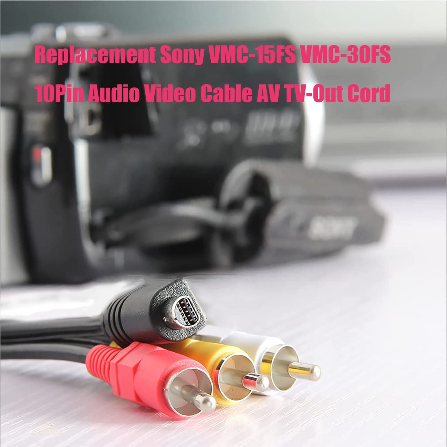 Tobysome Replacement Sony AV Cable for Handycam, VMC-15FS VMC-30FS 10Pin Audio Video Cable Cord Wire for Sony Handycam Camcorder Camera DCR-SR90