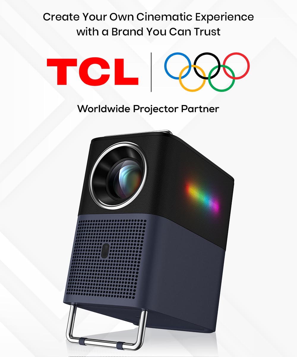 TCL A1 GTV Projector with Official Netflix Licensed, 1080P Portable Outdoor Movie Projector, 360 ISO Lumens, 4K Supported Bluetooth WiFi Projector