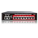 8 Port Gigabit PoE Switch with 2 Gigabit Uplink, 120W Built-in Power, 802.3af/at Compliant, Managed PoE+ Switch Support VLAN, QoS, Fanless Metal, Plug