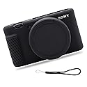 Case for ZV-1 Vlog Camera, EONORY Anti-Scratch Slim Fit Soft Sleeve ZV-1 Camera Silicone Cover with Strap Wrist for Sony ZV-1 Digital Camera (Black)