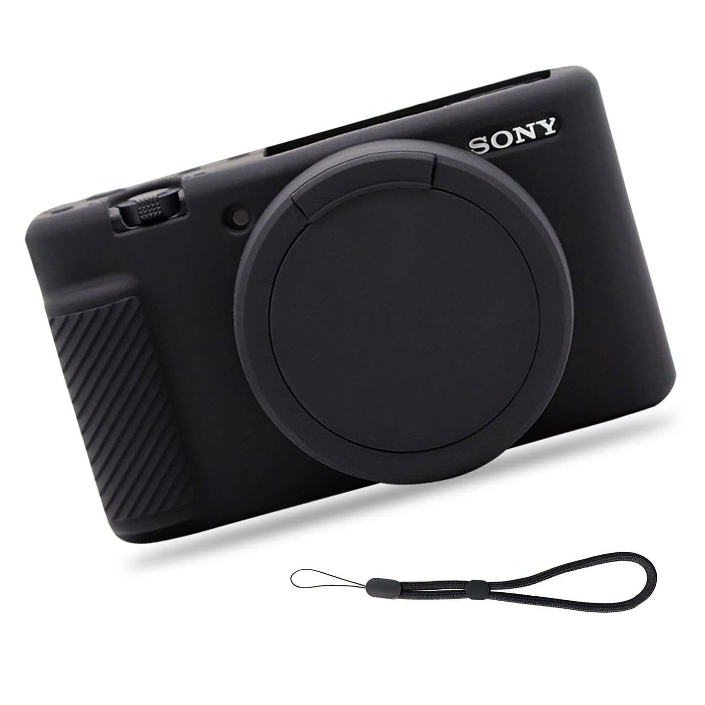 Case for ZV-1 Vlog Camera, EONORY Anti-Scratch Slim Fit Soft Sleeve ZV-1 Camera Silicone Cover with Strap Wrist for Sony ZV-1 Digital Camera (Black)