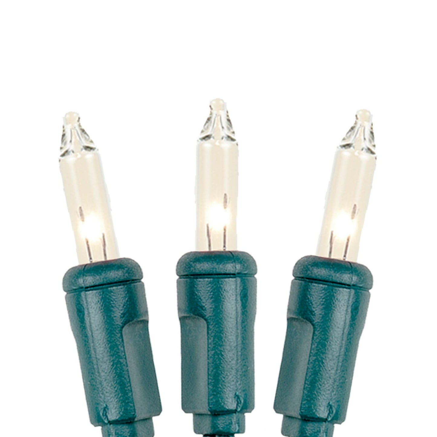 Novelty Lights 34 Feet 100 Bulbs Traditional Incandescent Mini Lights, Clear on Green Wire with 4" Spacing, Commercial Grade and UL Listed