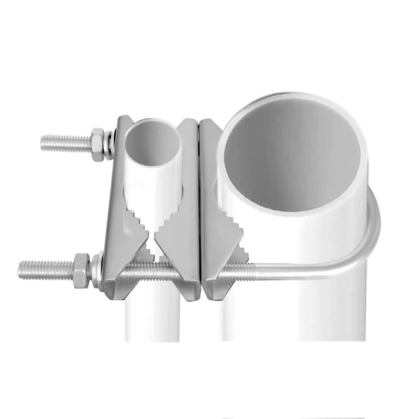 Double Antenna Mast Clamp Heavy Duty V-Jaw Bracket with U Bolts, Sturdy Mast to Mast Mounting Hardware for Outdoor Antenna?2 Sets?, Slinkdsco