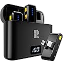 Rythflo Wireless Lavalier Microphone for iPhone/Android/iPad/Laptop Dual Lav Mic with Charging Case, AI Noise Reduction, 50H Battery, 230ft Range