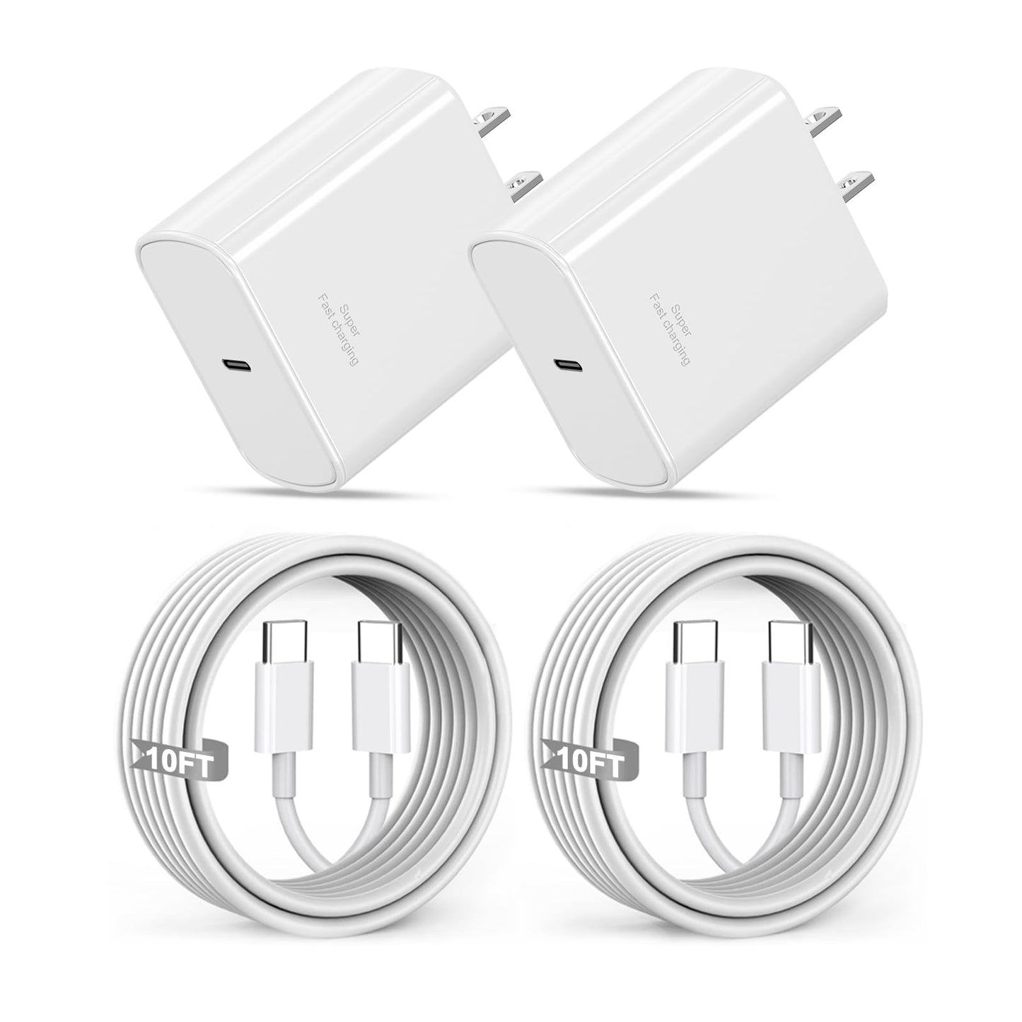 Samsung USB C Super Fast Charger,2Pack 45W Type C Android Phone Charger Block with 10FT Type C Fast Charging Cable for Samsung Galaxy S26