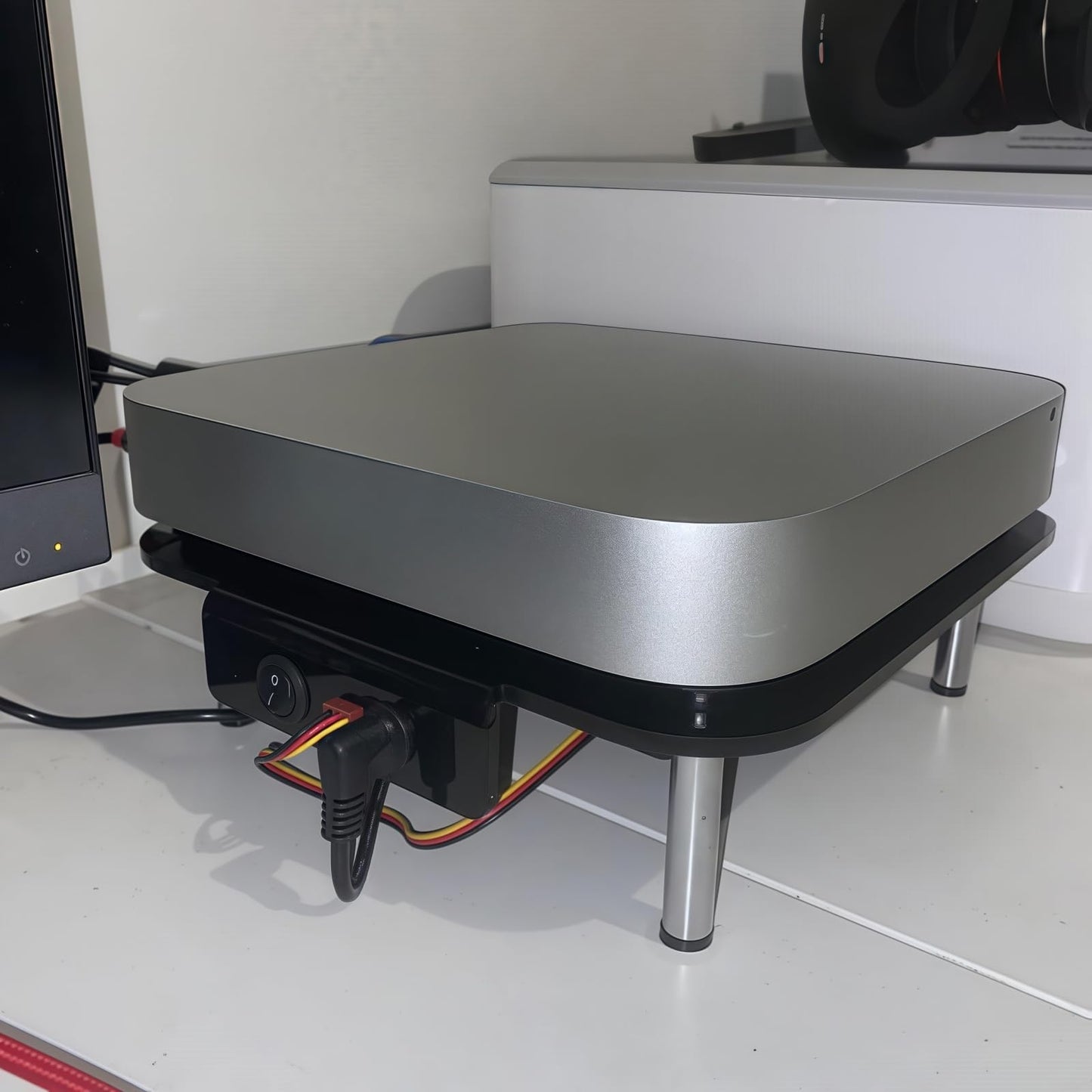 Mac mini Radiator Cooling Fan Wind Speed Enhancement Modified Double Deck Acrylic Chassis,Mini Radiator Overclock Base with 12cm Silent Fan