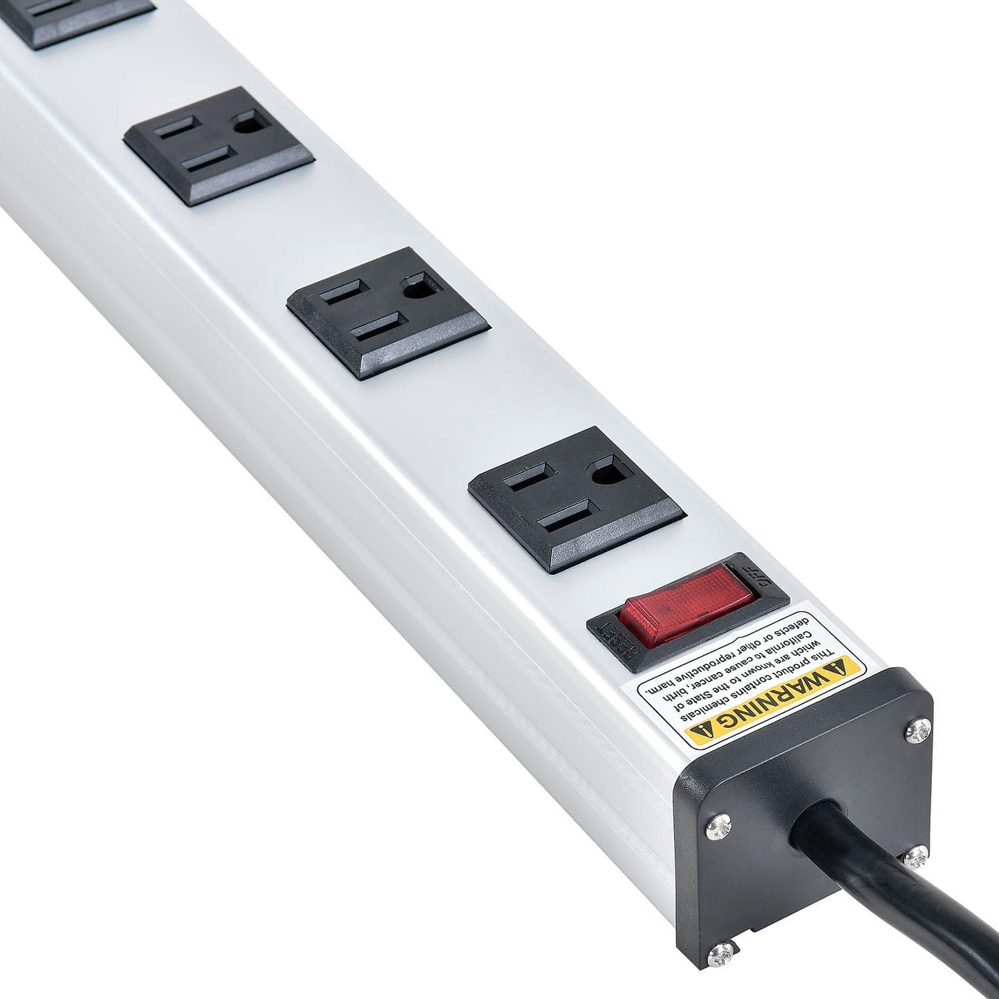 Global Industrial 25" 9 Outlet Aluminum Power Strip with 6-ft Cord ETL/cETL