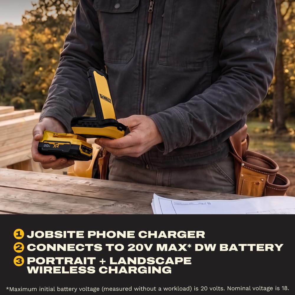 DEWALT Wireless Charger Stand - Compatible with DEWALT 20V MAX Batteries