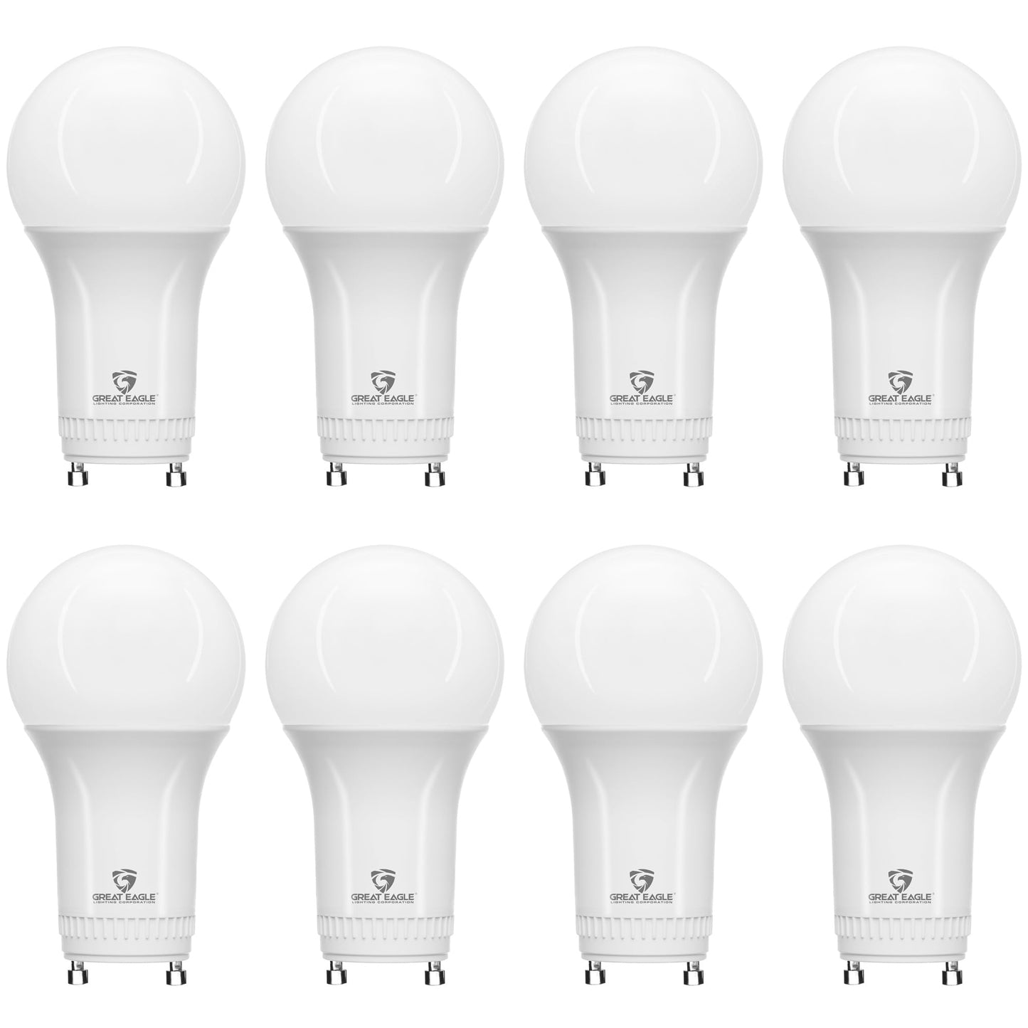 Great Eagle GU24 LED Light Bulb, 9W (60W Equivalent), 800 Lumens, A19 Shape, 2 Prong Twist Lock Base, Non-Dimmable Soft Warm White 2700K, UL Listed