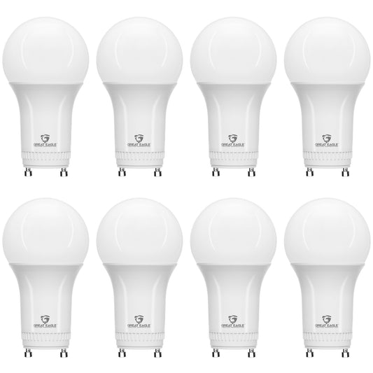 Great Eagle GU24 LED Light Bulb, 9W (60W Equivalent), 800 Lumens, A19 Shape, 2 Prong Twist Lock Base, Non-Dimmable Soft Warm White 2700K, UL Listed