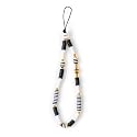 MOXYO Beaded Charm Bracelet Universal Wrist Strap Beaded Phone Lanyard, Works with All Smartphones and Anchor Systems (Black/White)