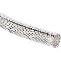 Electriduct 1/2" Chrome XC Metallic Expandable Braided Sleeving Flexible Wire Mesh Cable Sleeve - 80 Feet