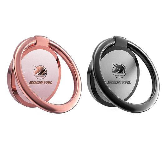 Phone Ring Holder Stand Finger Kickstand 360° Rotation Metal Ring Grip with Magnetic Phone Car Mount Holder Set Compatible with iPhone, Samsung, LG
