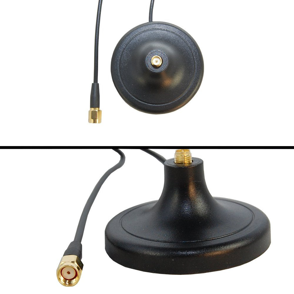 HQRP KIT: WiFi Booster Wireless Antenna Plus RP-SMA Male to Female RG174 Antenna Socket Base Compatible with D-Link Antenna DWL-7100AP / WDA-1320