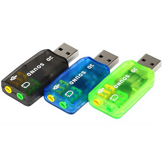 OUOU USB Sound Adapter, (3 Pack) 3.5mm Headphone and Microphone Jacks External Stereo Sound Card Plug and Play No Drivers Needed Compatible