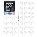 JustJamz Pearl White Bulk Headphones 100 Pack - Wired Earbuds Bulk for Classroom, Schools, and Students - Disposable Ear Buds for Kids and Adults