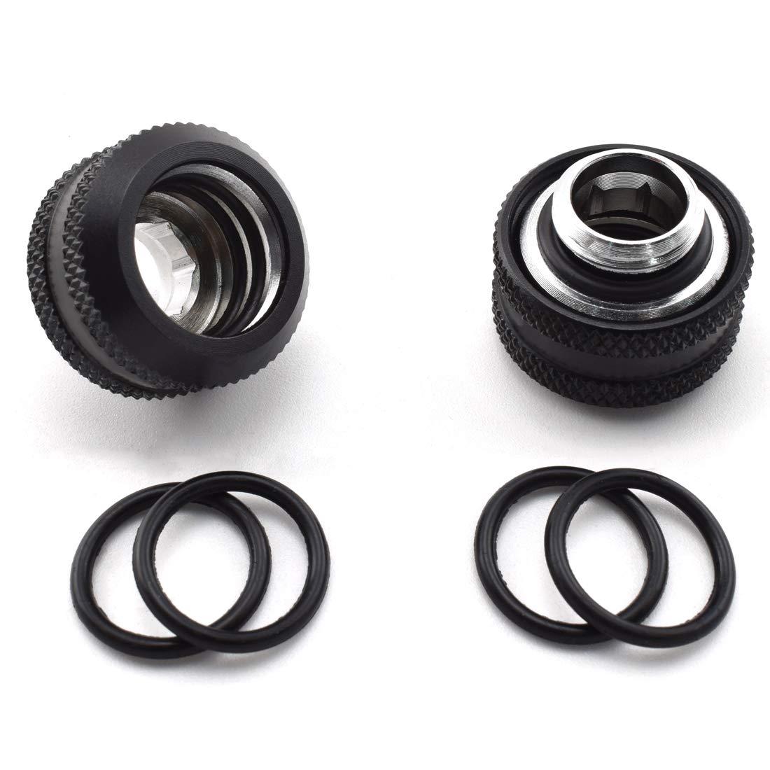 SDTC Tech 4-Pack G1/4" to 12mm x 16mm (IDxOD) Rigid Tubing Compression Fitting for PC Water Cooling System Metal & PETG Tube