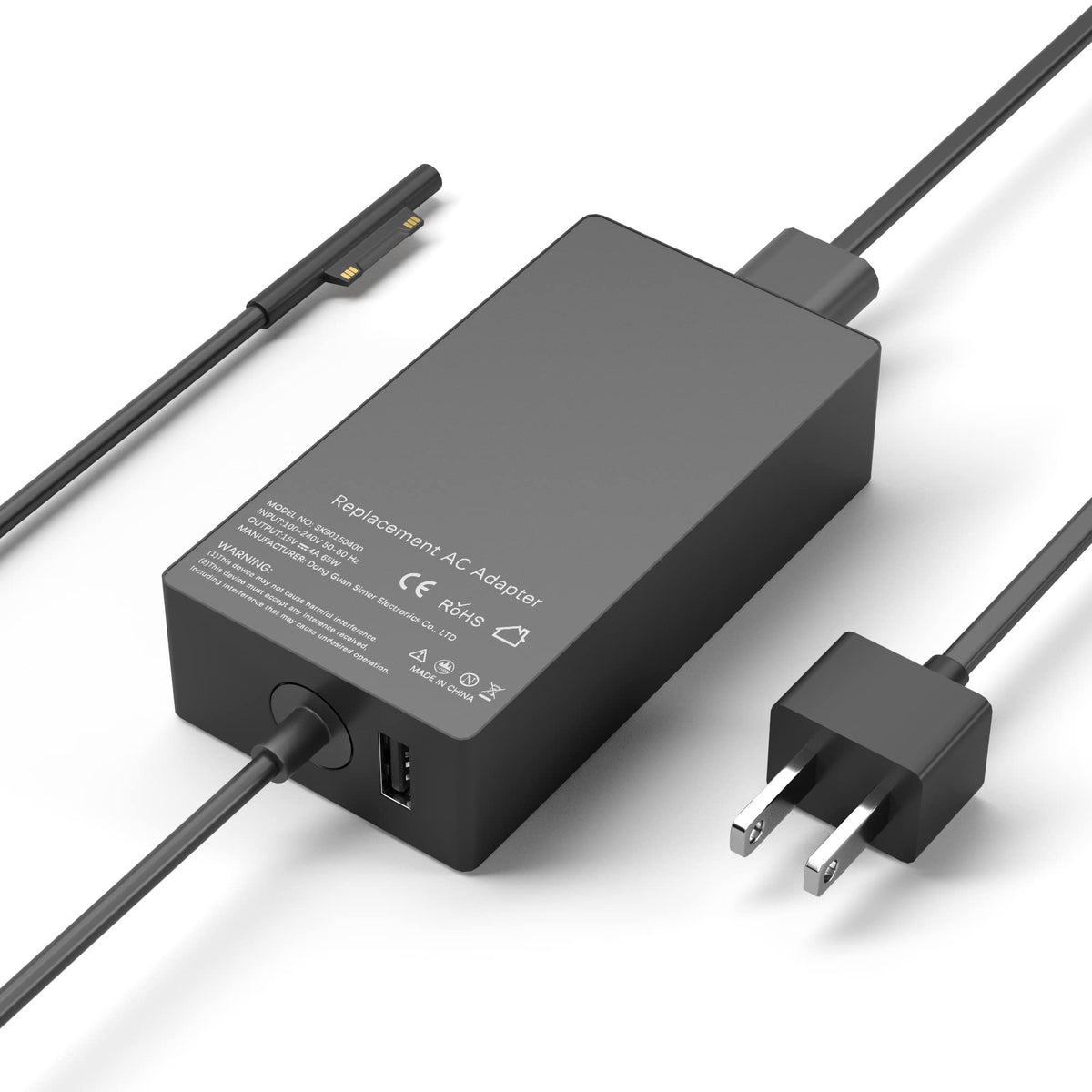 YBRUZRUB 65W Surface Pro Charger Compatible with Microsoft Surface Laptop 2 3, Surface Pro X 11 10 9 8 7 6 5 4 3, Surface Go 2 Go 3, Surface Book 1 2