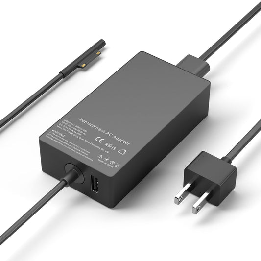 YBRUZRUB 65W Surface Pro Charger Compatible with Microsoft Surface Laptop 2 3, Surface Pro X 11 10 9 8 7 6 5 4 3, Surface Go 2 Go 3, Surface Book 1 2