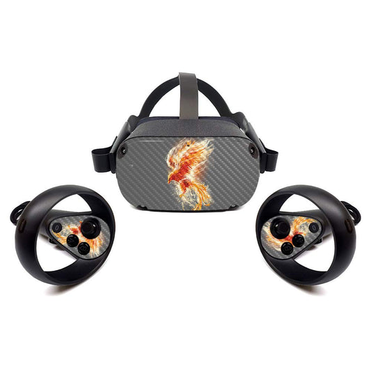 MightySkins Carbon Fiber Skin for Oculus Quest - Phoenix | Protective, Durable Textured Carbon Fiber Finish | Easy to Apply, Remove, and Change Styles