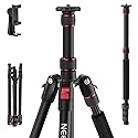 NEEWER Basics TP15 Camera Tripod Monopod, 68" Metal Heavy Duty Portable Travel DSLR Cell Phone Stand with Cellphone Holder Mount Compatible