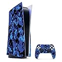 MightySkins Gaming Skin for PS5 / Playstation 5 Bundle - Blue Modern Camo | Protective Viny wrap | Easy to Apply and Change Style | Made in The USA