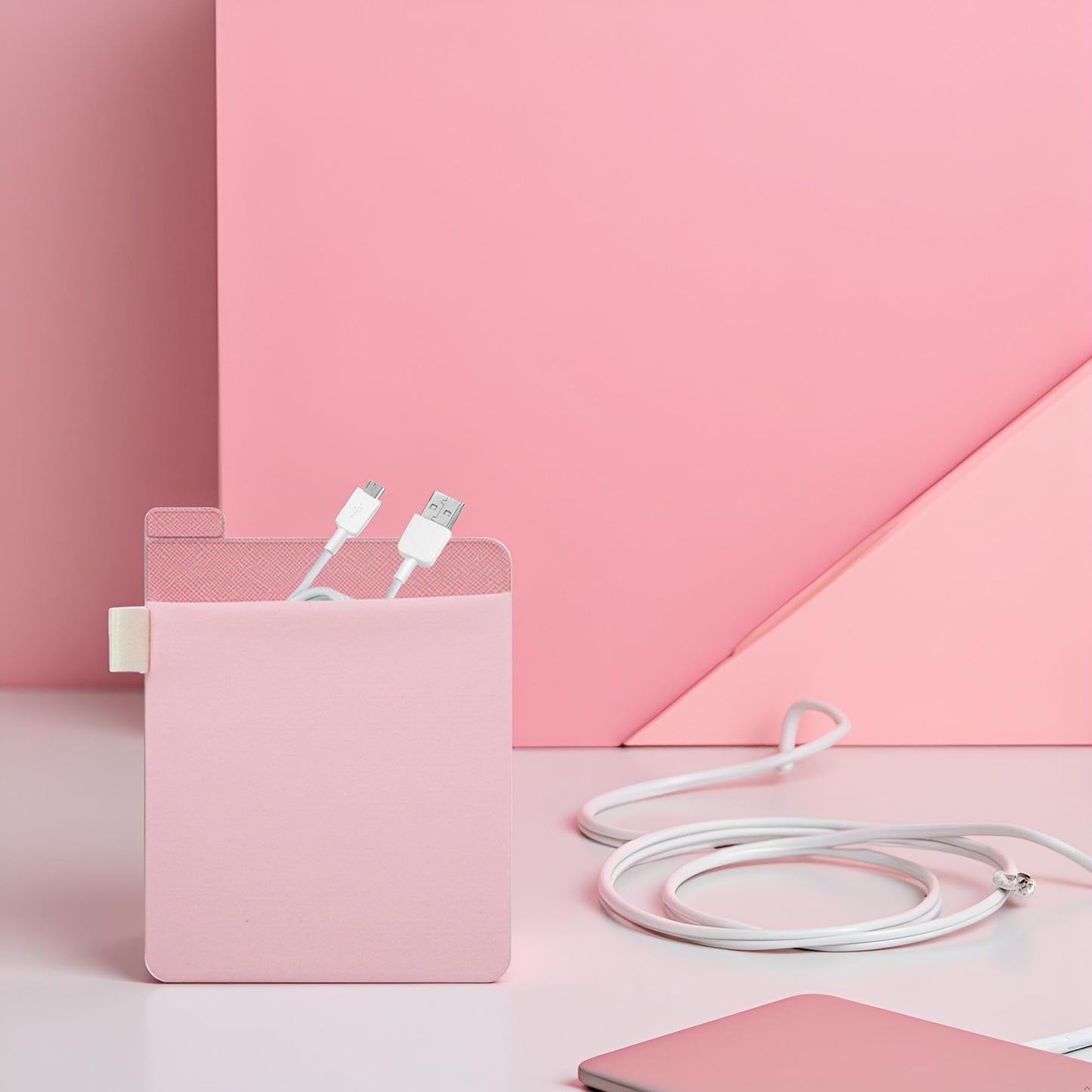 Pink External Hard Drive Holder - External Hard Drive Adhesive Carrying Case,Reusable Sleeve Storage Organizer Computer Hard Risk Bags and Cases