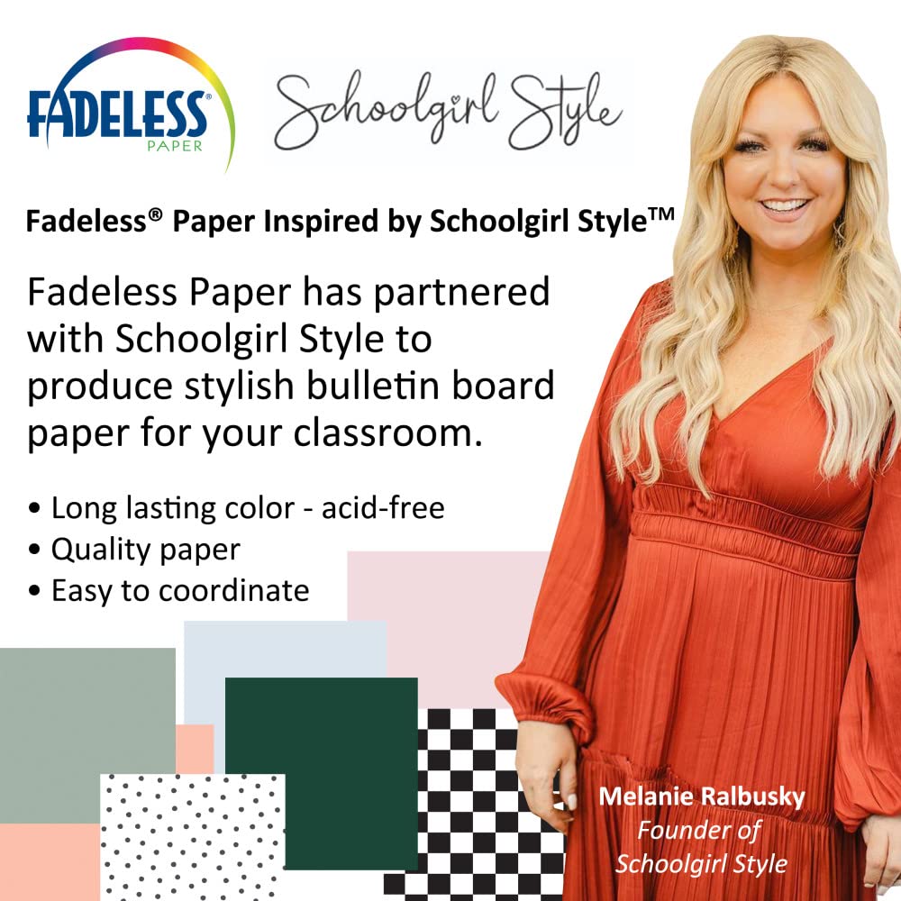 Fadeless Schoolgirl Style Bulletin Board Paper, Lavender Haze, 47.25" x 12', 1 Roll